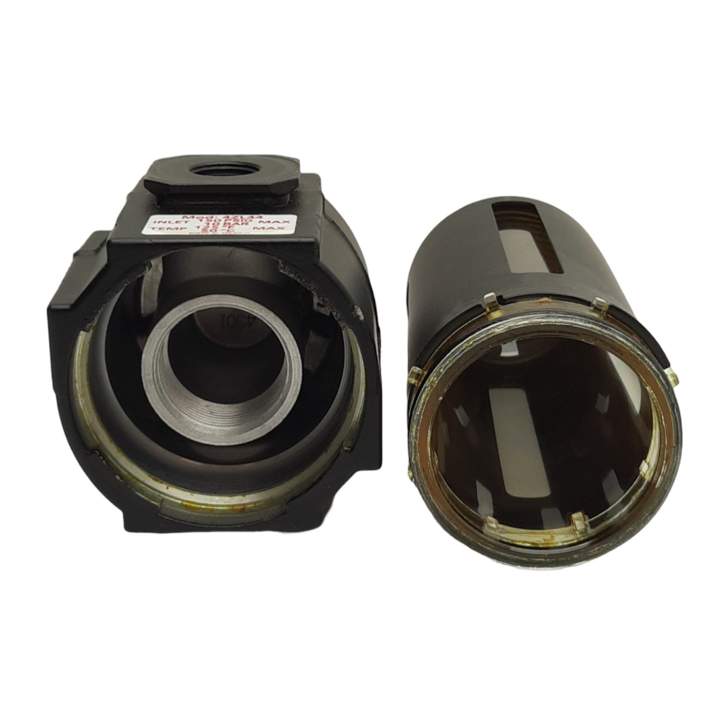 Used Dayton 4ZL44 Coalescing Pneumatic Oil Filter Body 3/8in NPT, 150psig *No Element