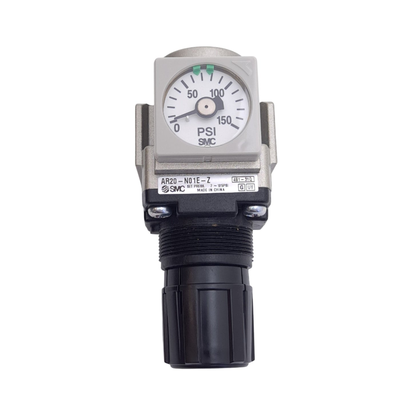 New SMC AR20-N01E-Z Pneumatic Regulator, 1/8 NPT, 7 to 125 PSI Set, 150 PSI Max