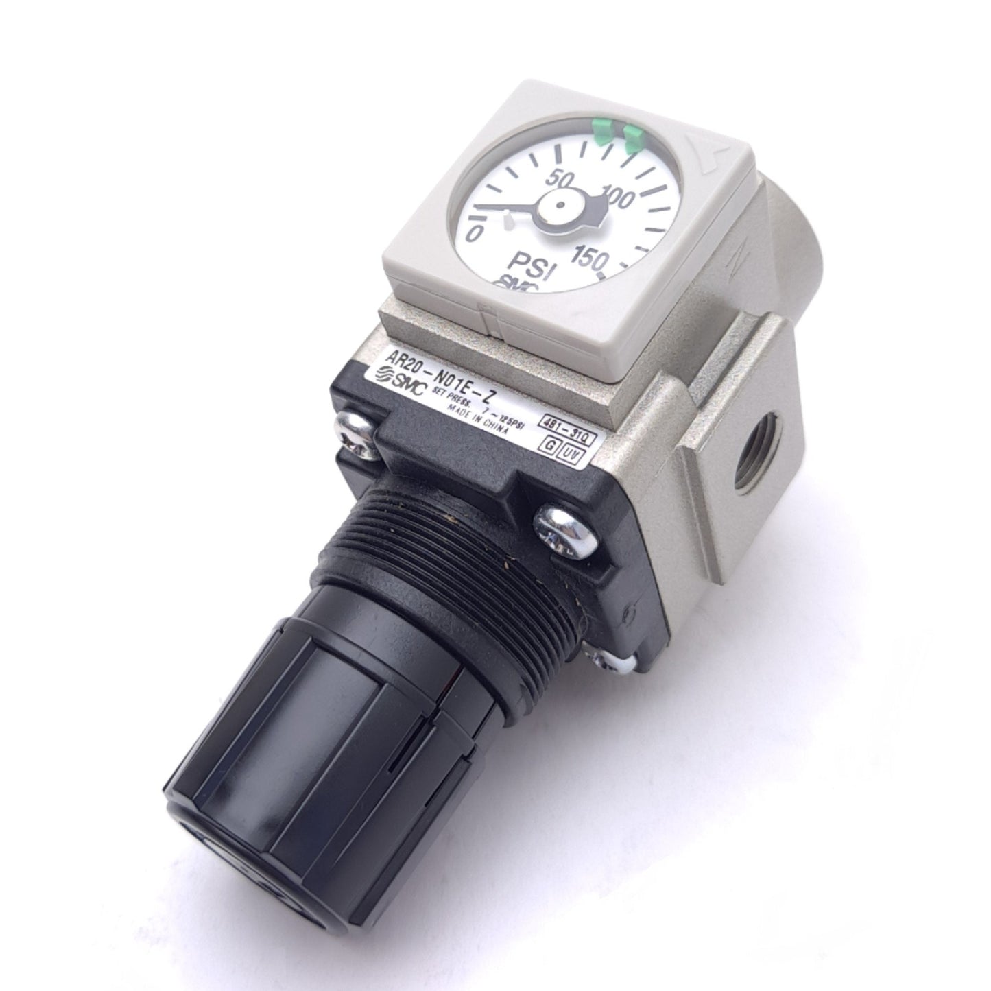 New SMC AR20-N01E-Z Pneumatic Regulator, 1/8 NPT, 7 to 125 PSI Set, 150 PSI Max