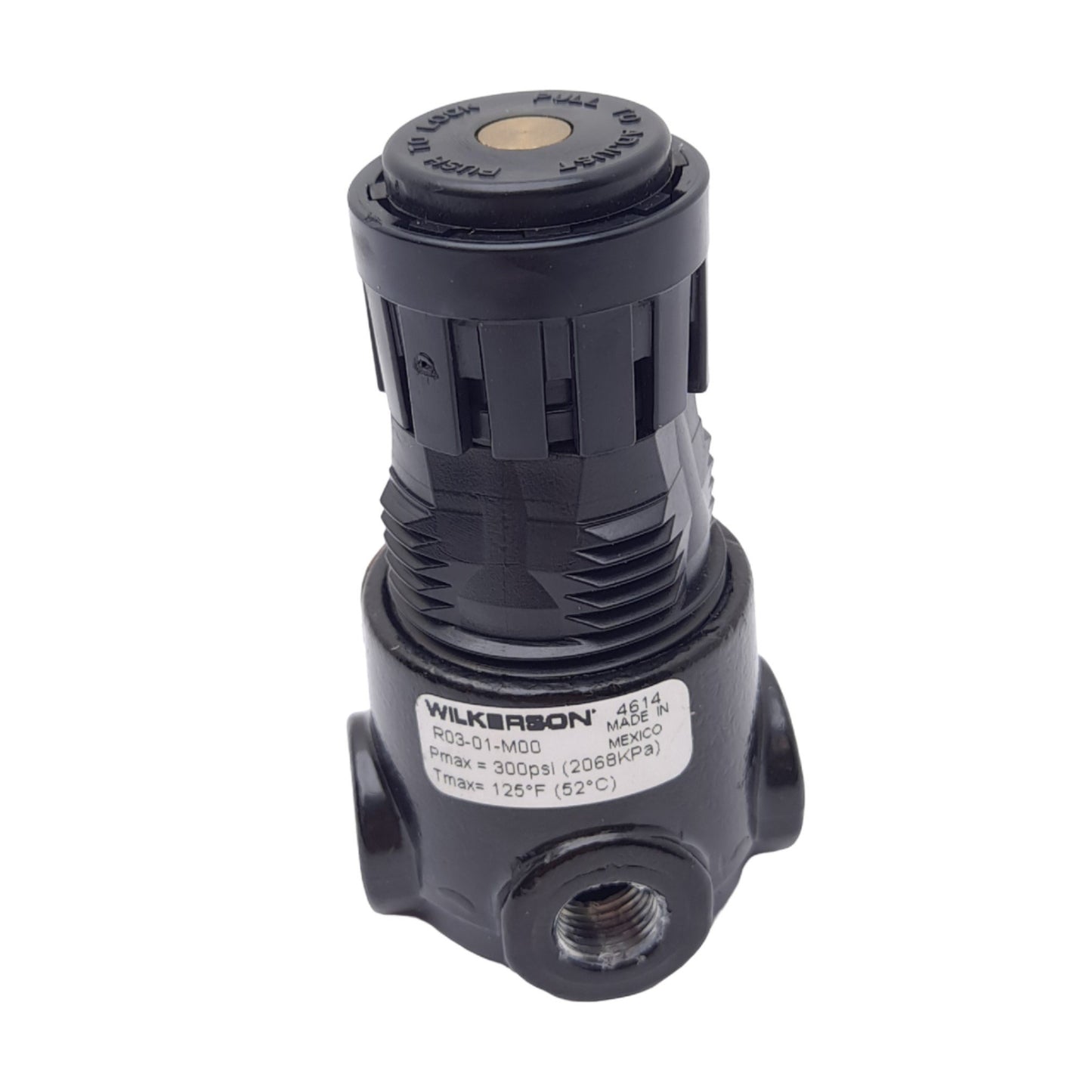 Used Wilkerson R03-01-M00 Pneumatic Regulator, 1/8 NPT, 2 to 125psig Set, 300psi Max