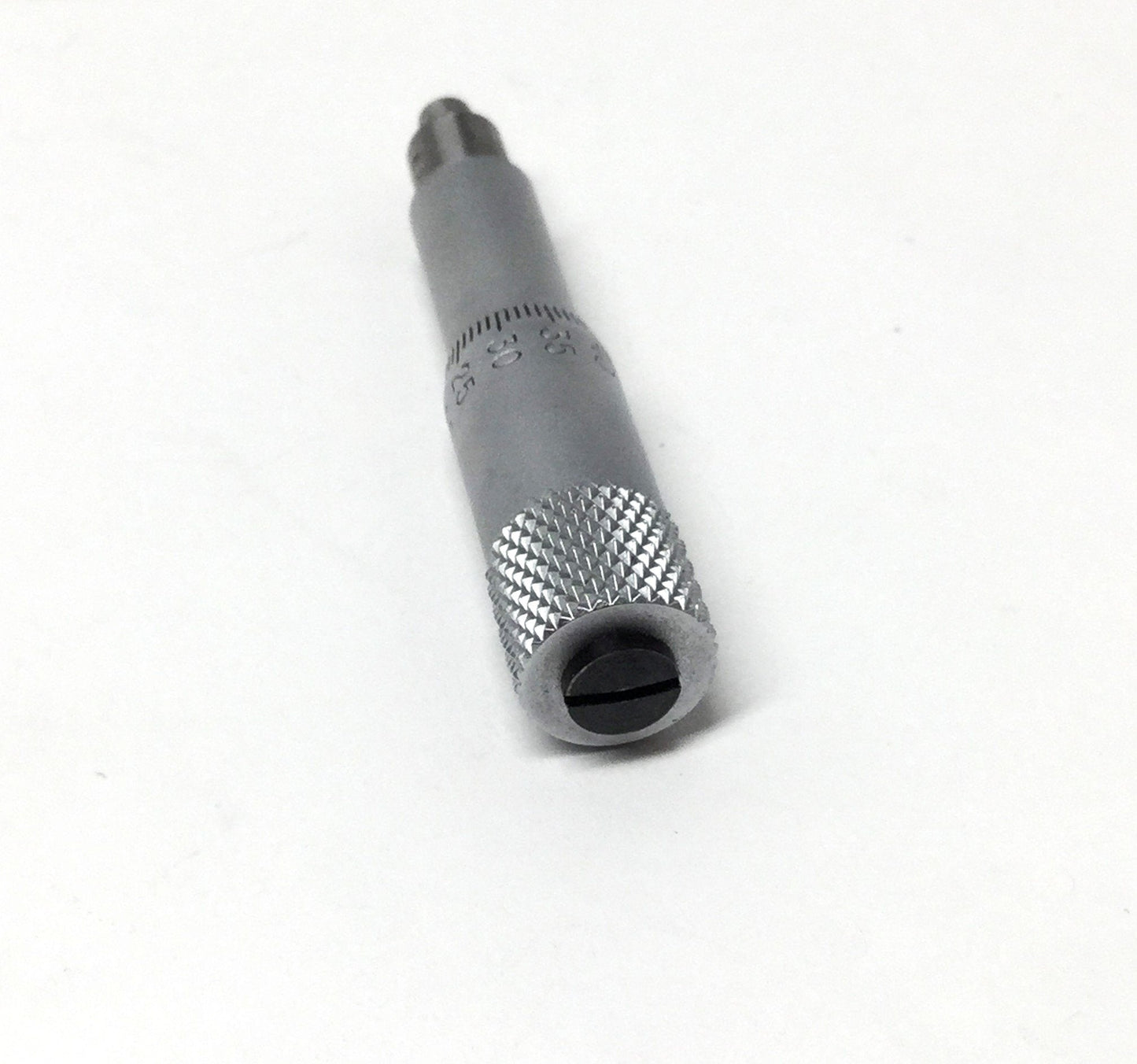 Used Starrett 460M Micrometer Head, 0-13mm Range, 0.01mm Grad, Flat Spindle Face