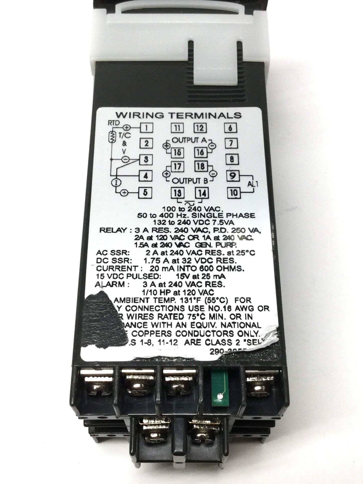 Used Love 16A2120 Temperature Controller, 100-240VAC, Switched 15VDC, Alarm Relay Out