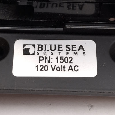 Used Blue Sea 1502 ELCI Main Circuit Breaker Panel, 2P + 1, 120VAC, 30A Main, 15A Aux