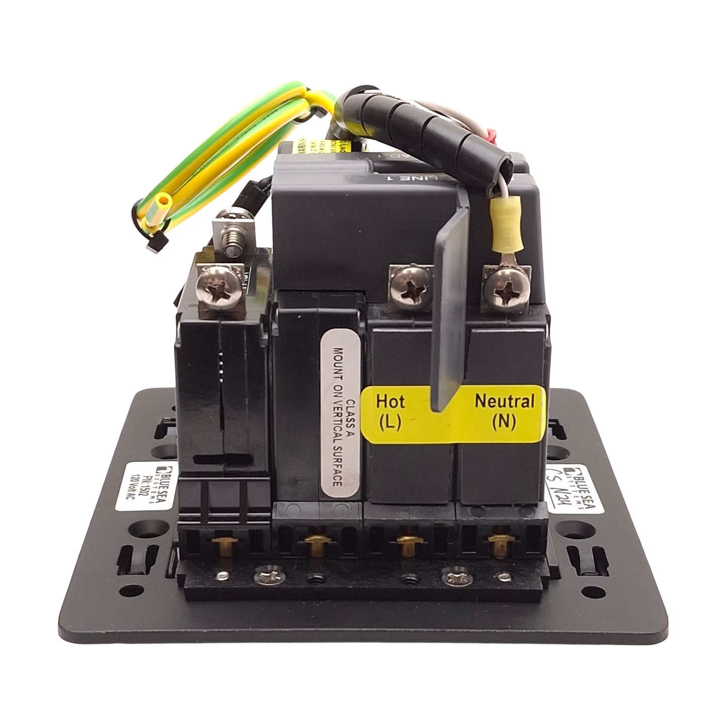 Used Blue Sea 1502 ELCI Main Circuit Breaker Panel, 2P + 1, 120VAC, 30A Main, 15A Aux