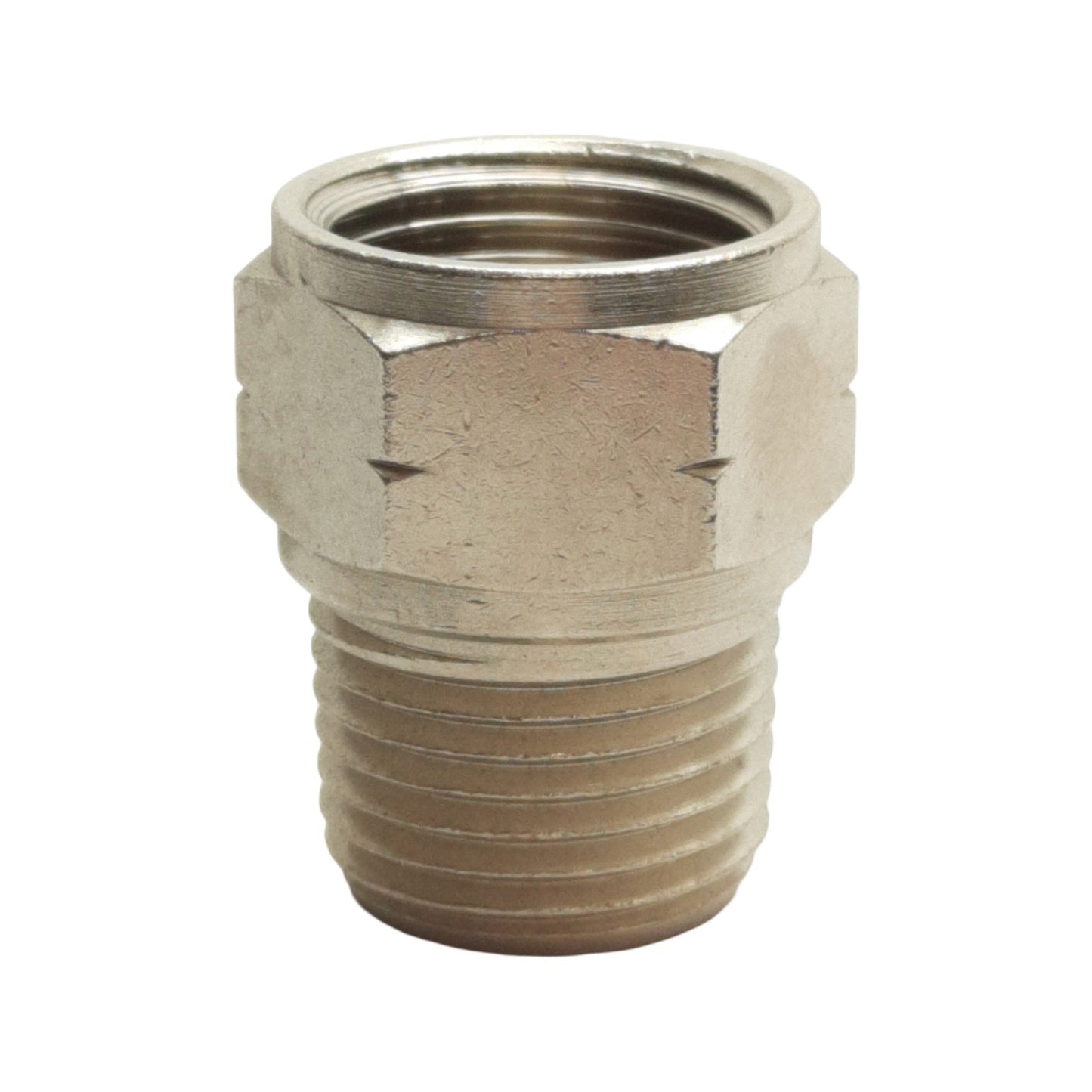 New Lot of 6 Camozzi 2520 08-1/2 Adapter Fitting, 1/2in Male NPTF, 1/2in Female BSPP