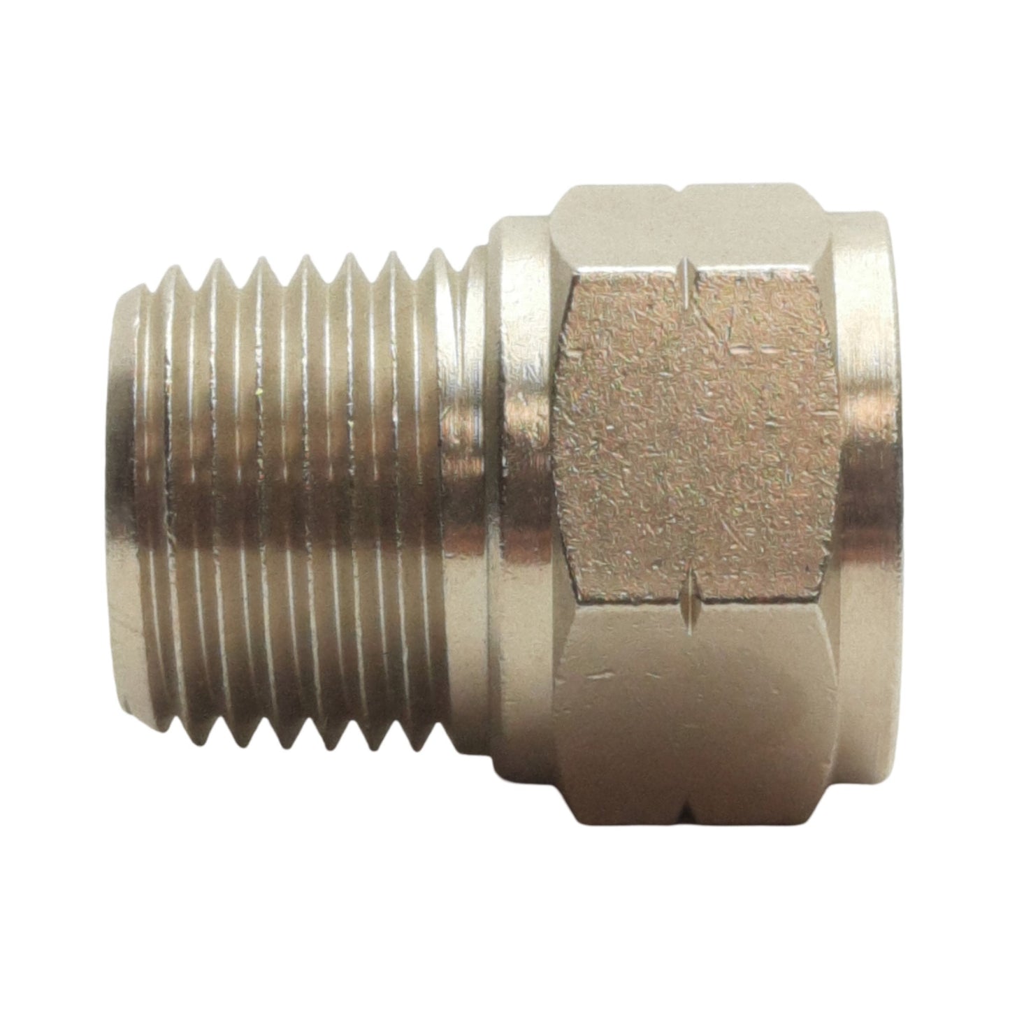 New Lot of 6 Camozzi 2520 08-1/2 Adapter Fitting, 1/2in Male NPTF, 1/2in Female BSPP