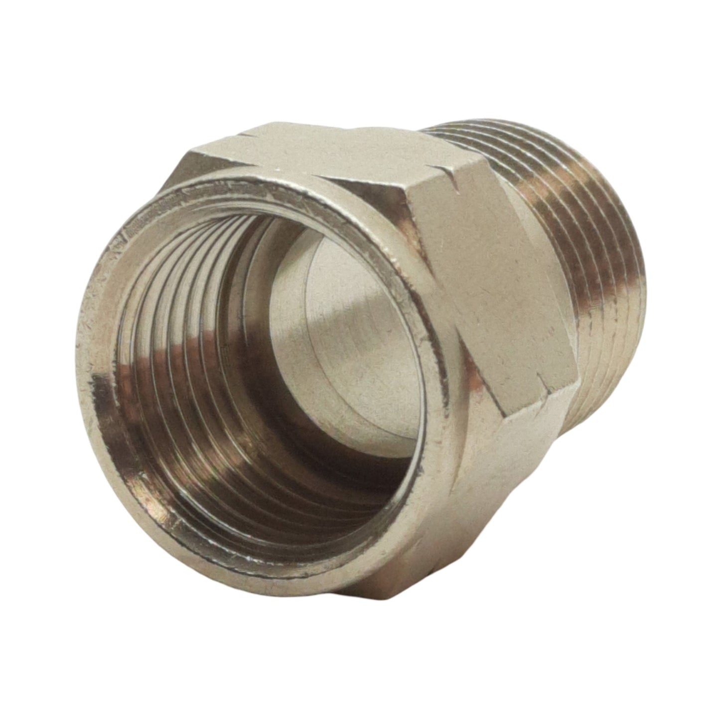 New Lot of 6 Camozzi 2520 08-1/2 Adapter Fitting, 1/2in Male NPTF, 1/2in Female BSPP