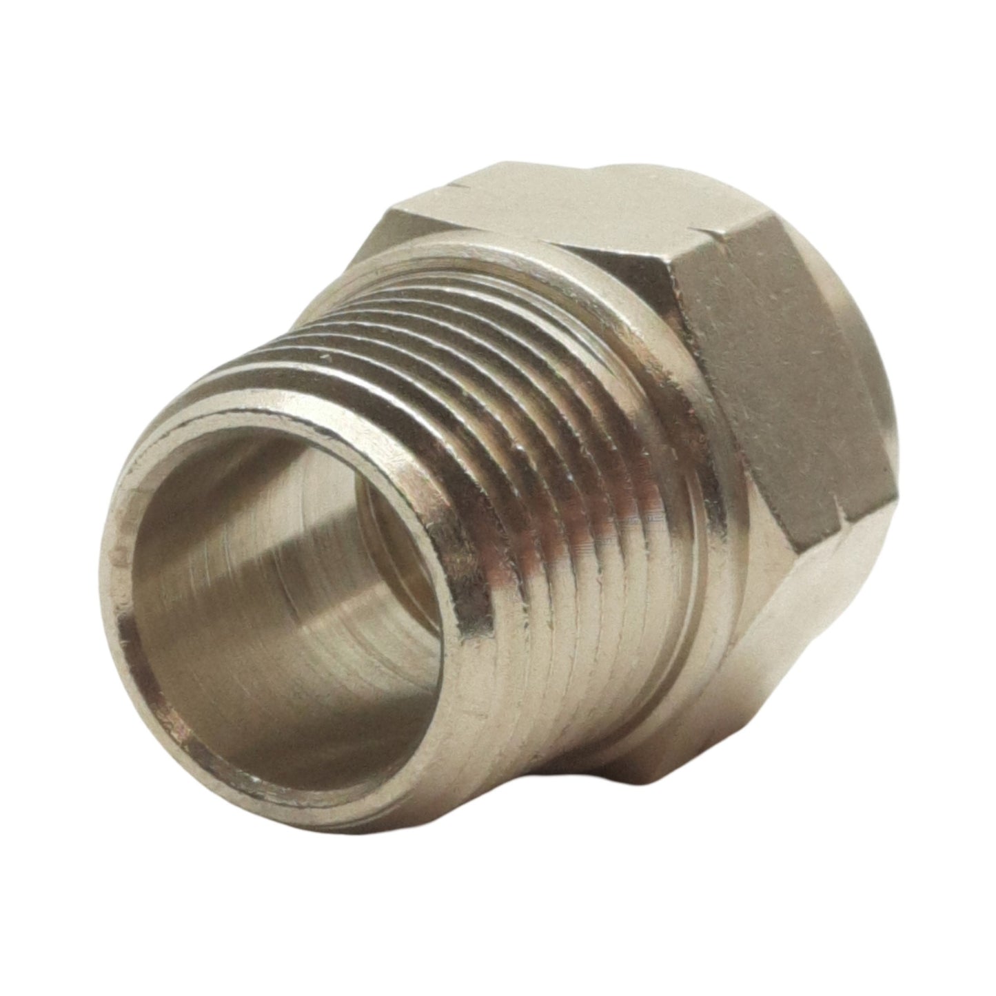 New Lot of 6 Camozzi 2520 08-1/2 Adapter Fitting, 1/2in Male NPTF, 1/2in Female BSPP