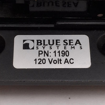 Used Blue Sea 1190 ELCI Main Circuit Breaker Panel, 2P + 1, 120VAC, 30A Main, 15A Aux