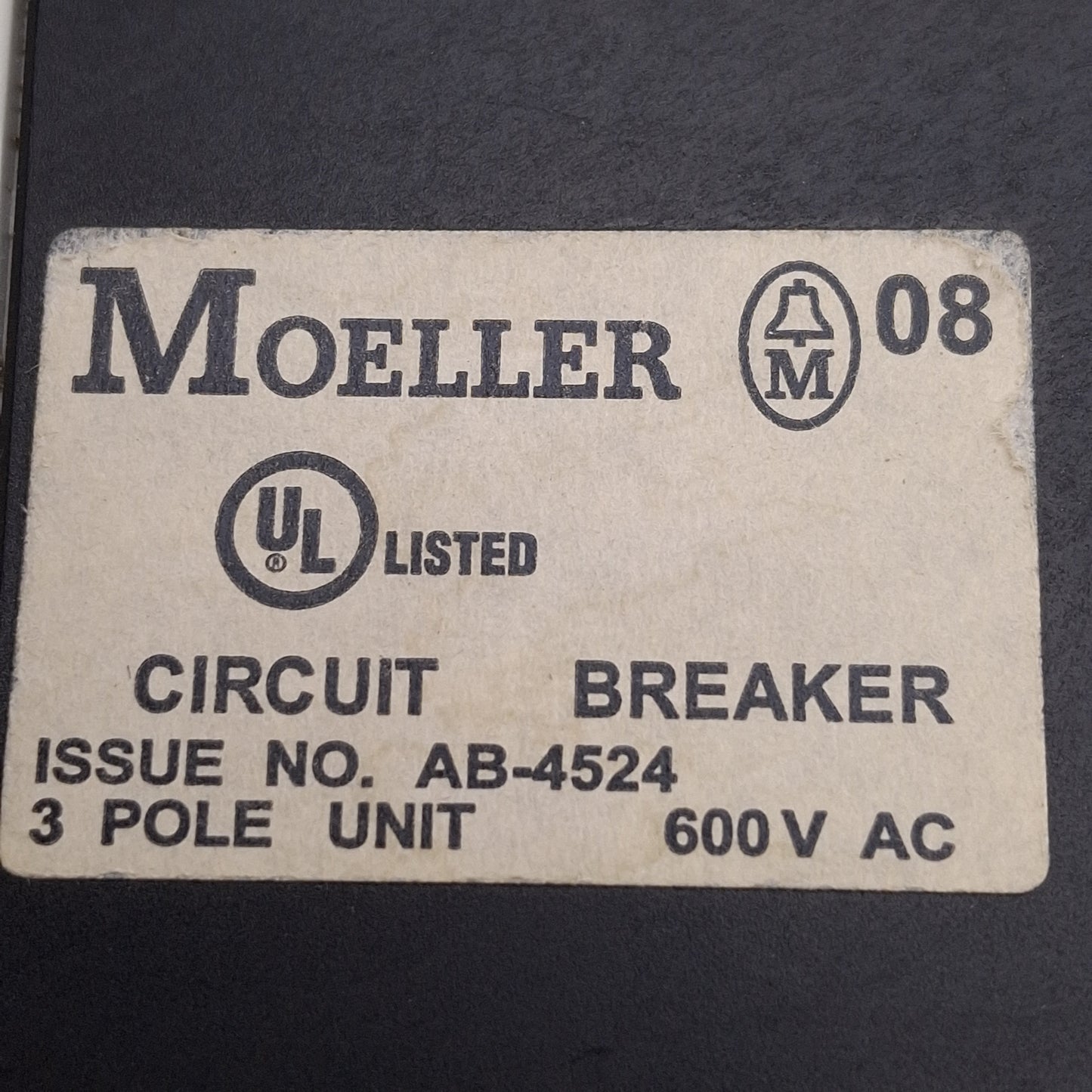 Used Eaton Moeller NZMN2-A160-NA Molded Case Circuit Breaker, 3-Pole, 600VAC, 160A