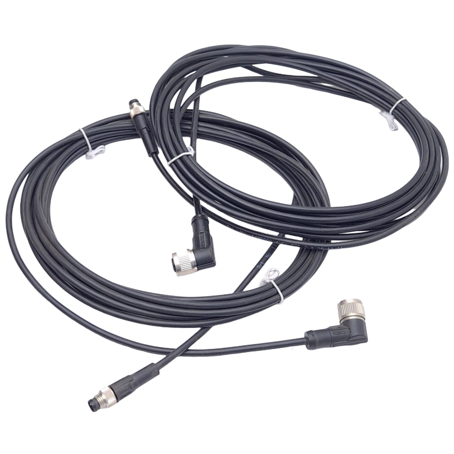 New Lot of 2 Phoenix Contact 1405938 Sensor Cables, 3-Pin M8 M to M12 F 90°, 4.5m