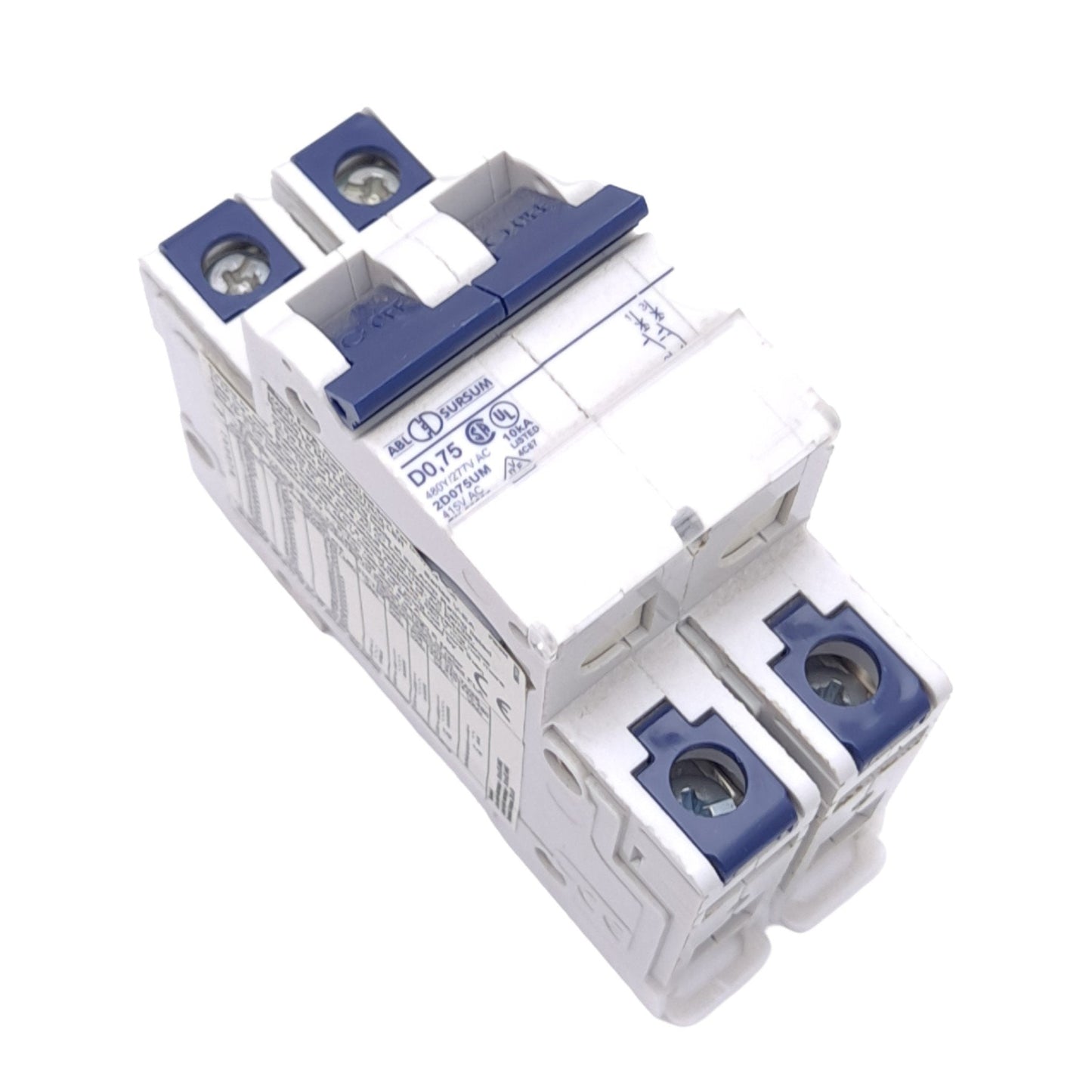 New Altech 2D075UM Circuit Breaker, 2-Pole, 480Y/277VAC 415VAC, 0.75A, DIN Mount