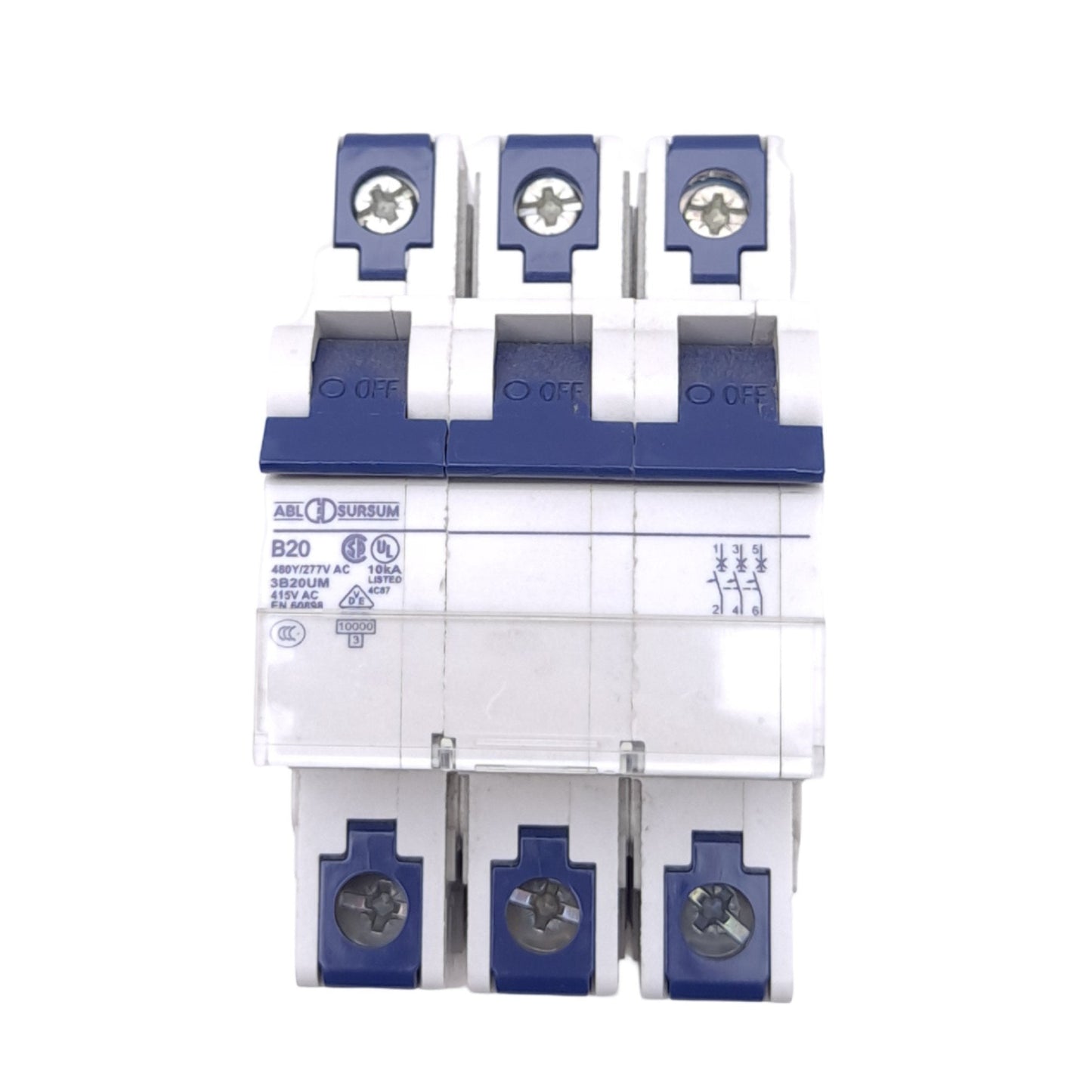 New Altech 3B20UM Motor Circuit Breaker, 3-Pole, 480Y/277VAC 415VAC, 20A, DIN Mount