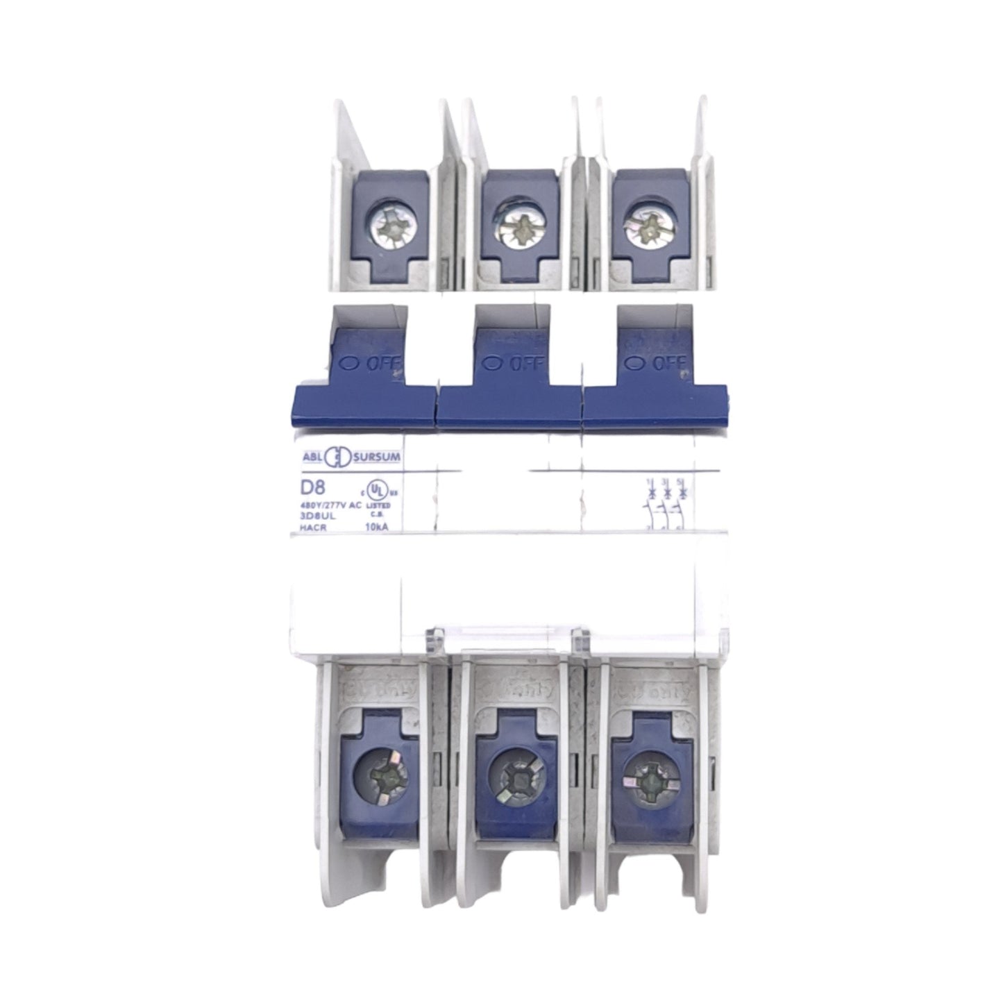New Altech 3D8UL Miniature Circuit Breaker, 3-Pole, 480Y/277VAC, 8A, DIN Mount