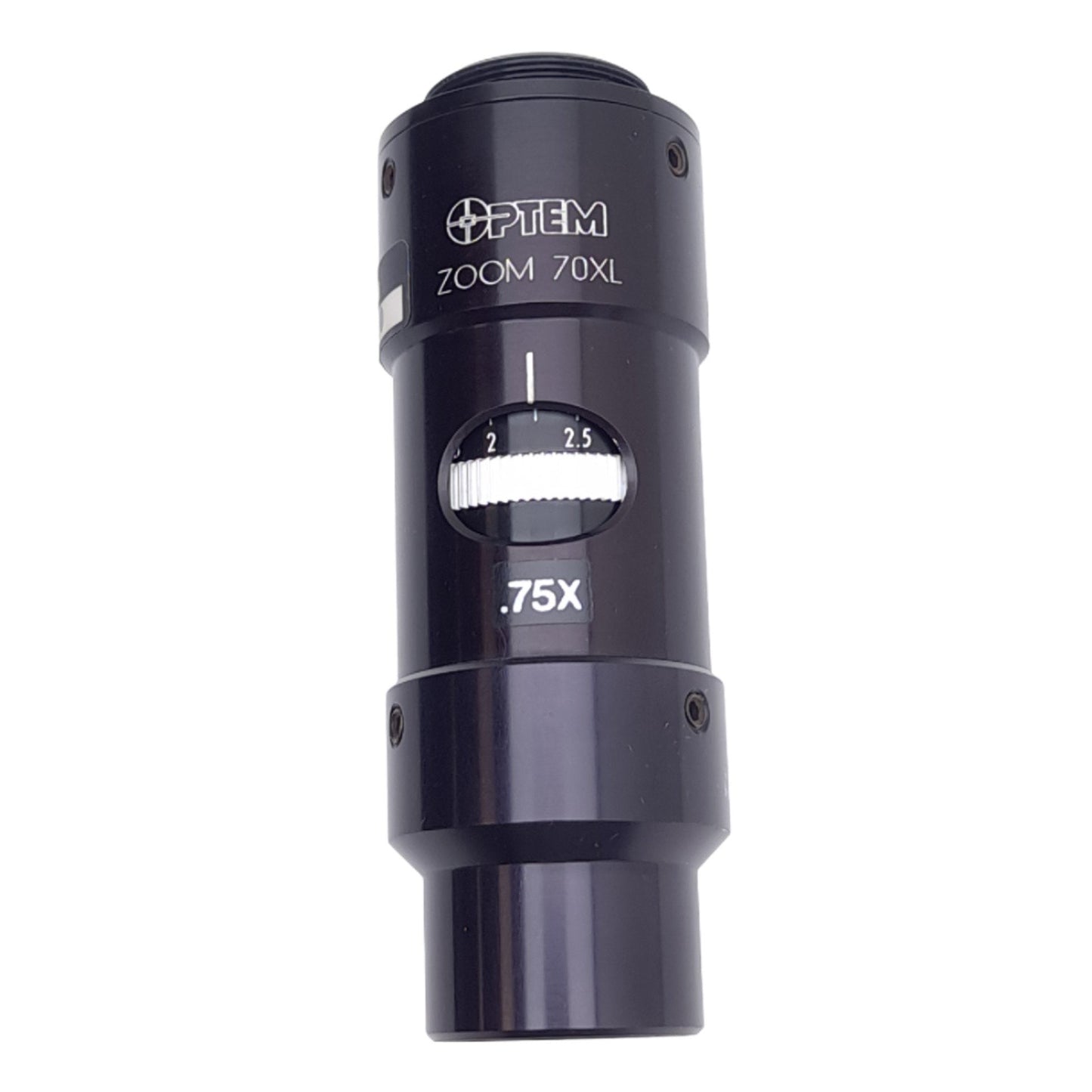 Used Optem 39-95-10 Zoom 70XL Auxiliary Microscope Lens, 0.75x, Manual Adjustment