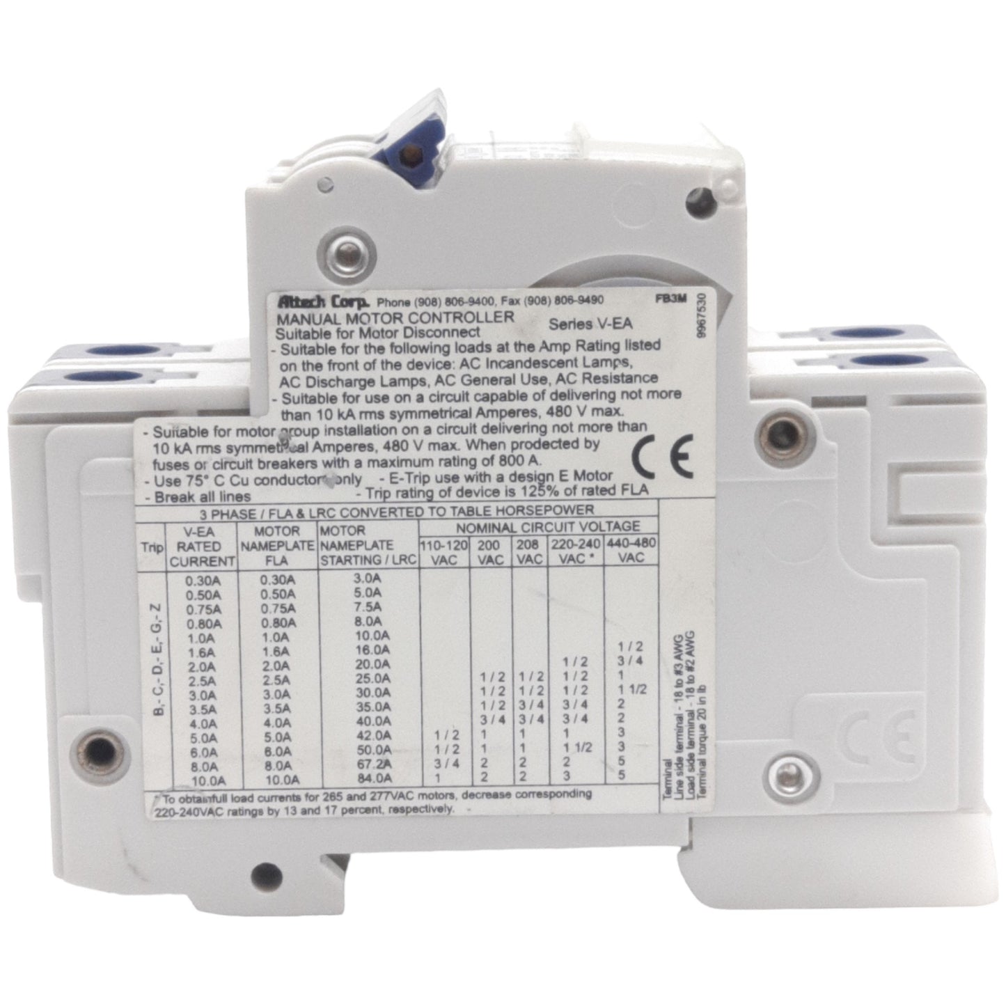 New Altech 2C2UM Circuit Breaker, 2-Pole, 480Y/277VAC 80VDC 2A, DIN Rail Mount