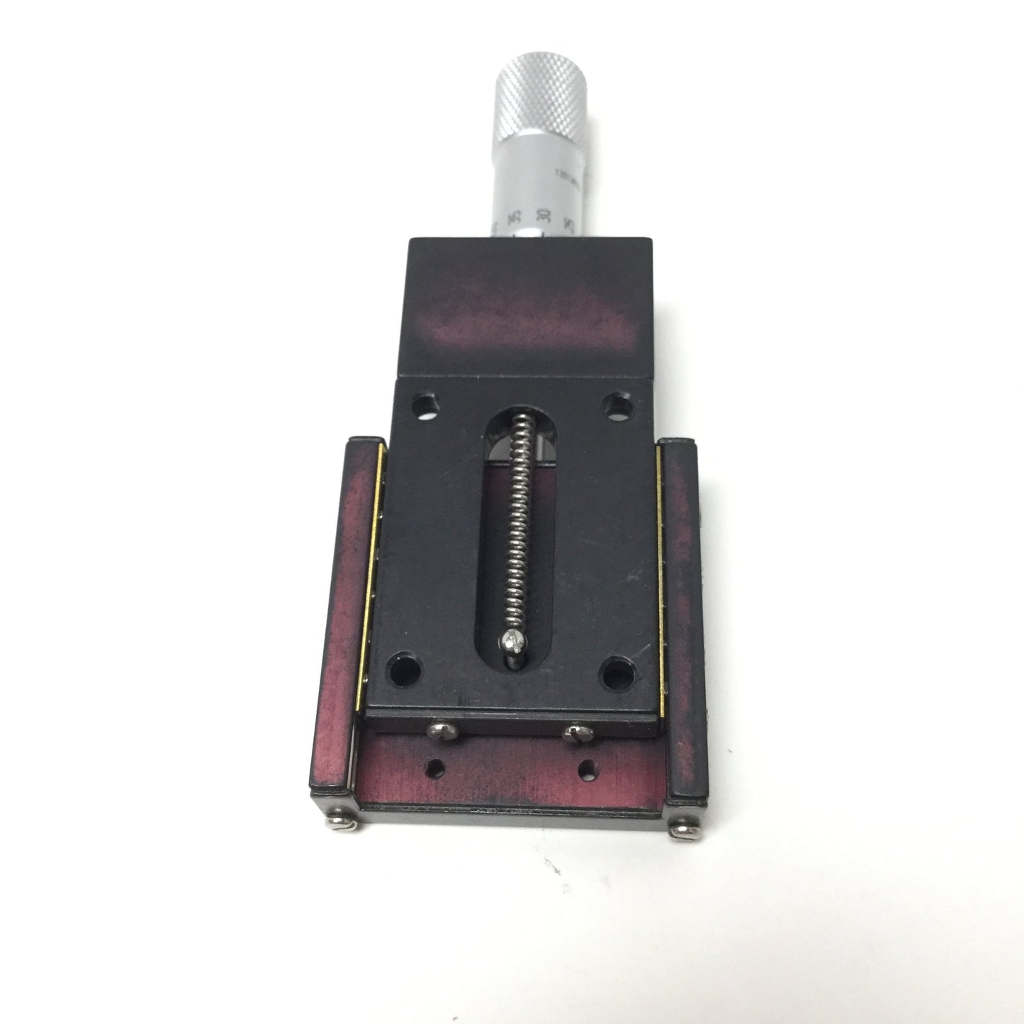Used Del-Tron R101MM-X Crossed Roller Linear Slide Positioning Stage, 13mm Travel