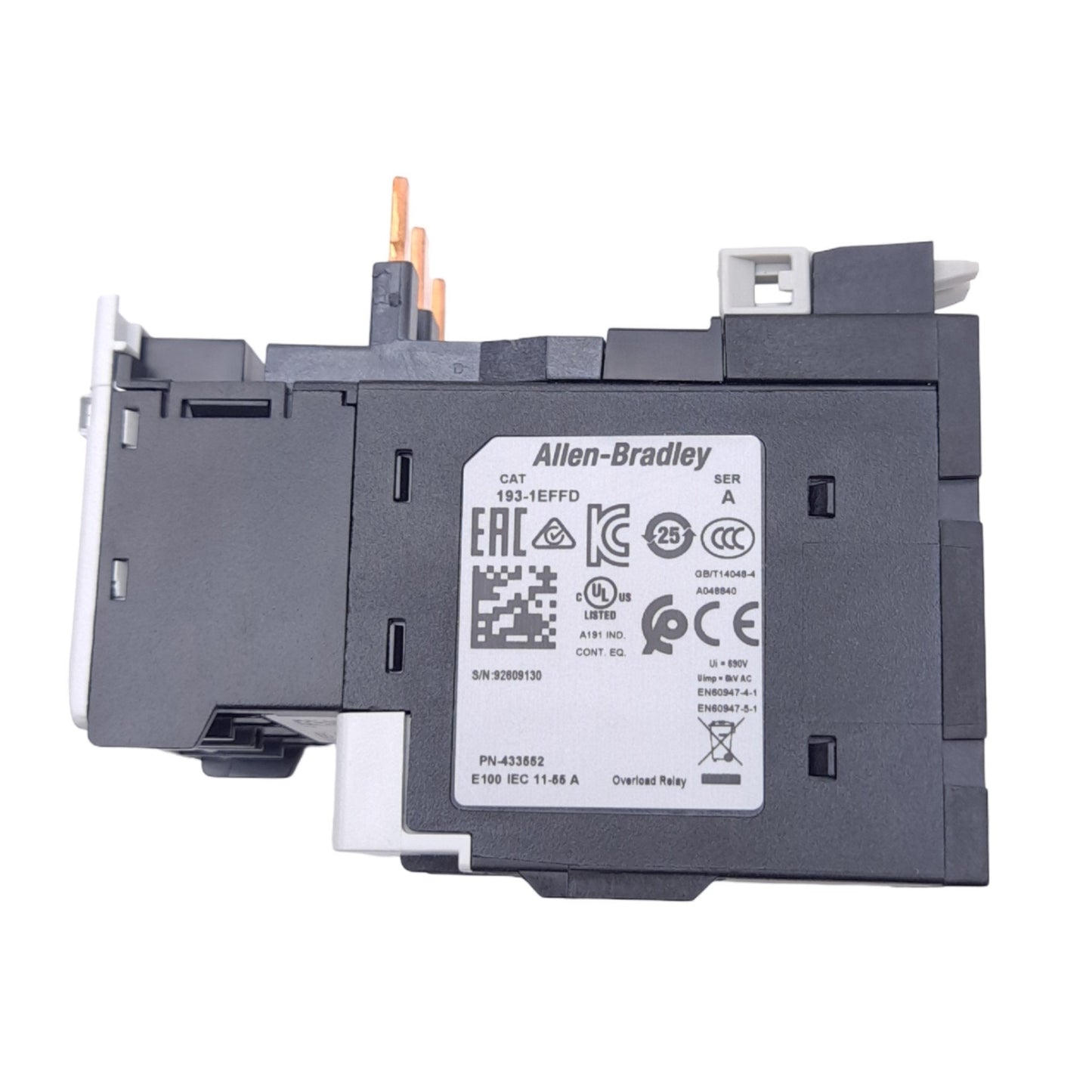 New Allen Bradley 193-1EFFD Overload Relay for 100-C Series, 11-55A, 3-Phase, 690VAC