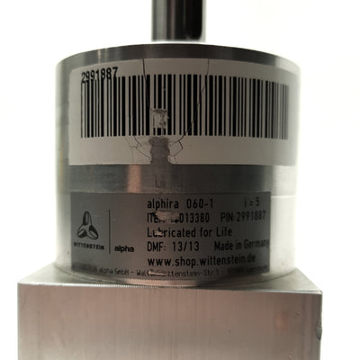 Used WWittenstein Alpha 10013380 alphira 060-1 Planetary Gearhead 5:1 16Nm 60mm Frame