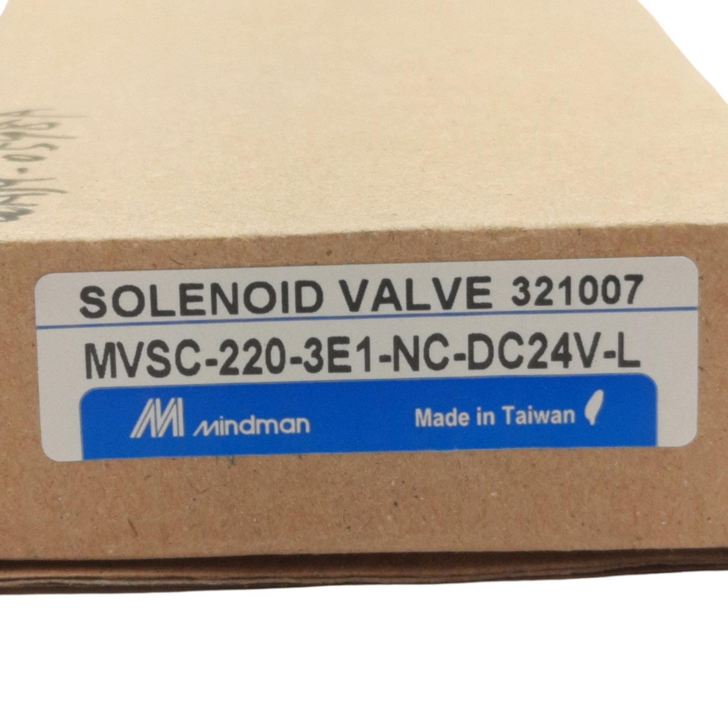 New Mindman MVSC-220-3E1 Solenoid Valve, 3/2 Way, 1/4in NPT, 24VDC Coil, 0-0.8MPa