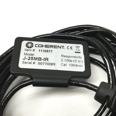 Used Coherent J-25MB-IR Pyroelectric Laser Pulse Energy Sensor 1.5mJ-3J, 532-2100nm