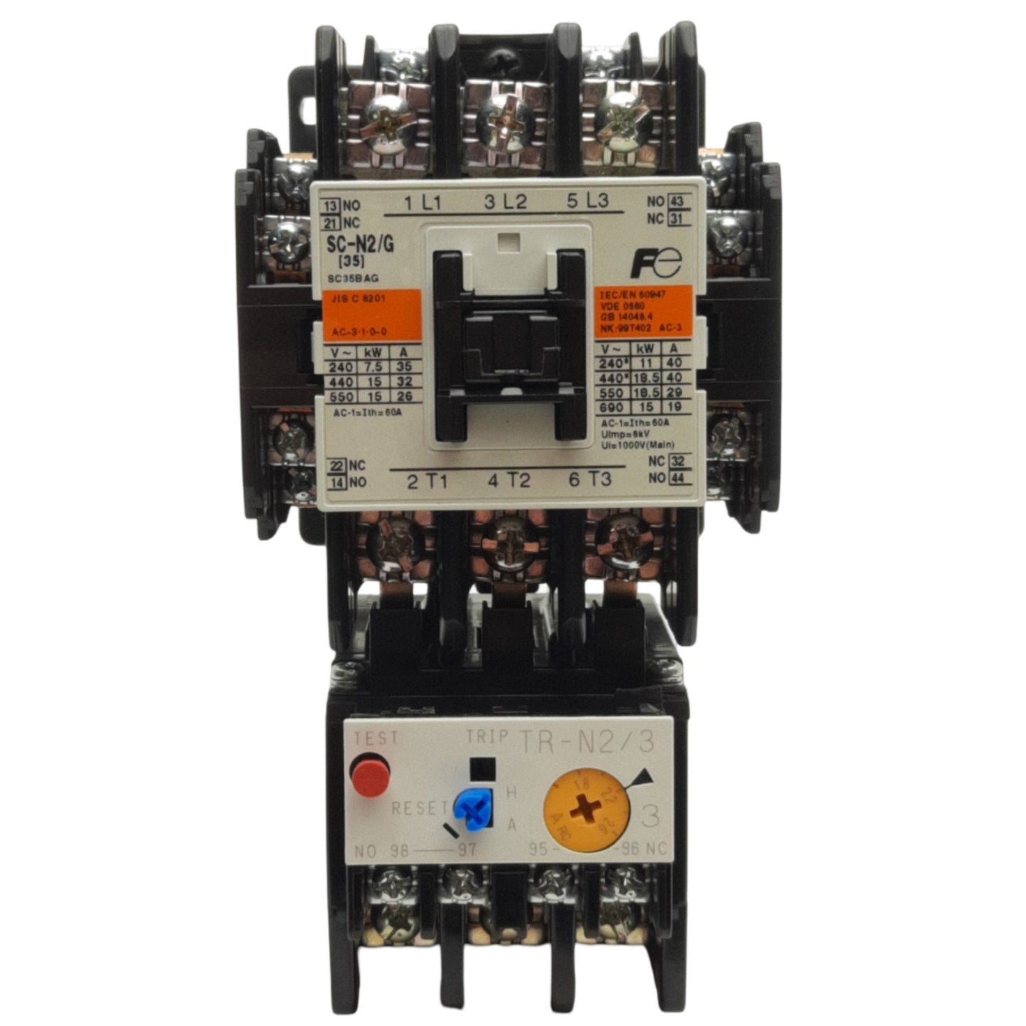 New Fuji Electric SW-N2/G/3H Magnetic Switch, 3-Pole, 2NO 2NC, 18-26A, 24VDC Coil