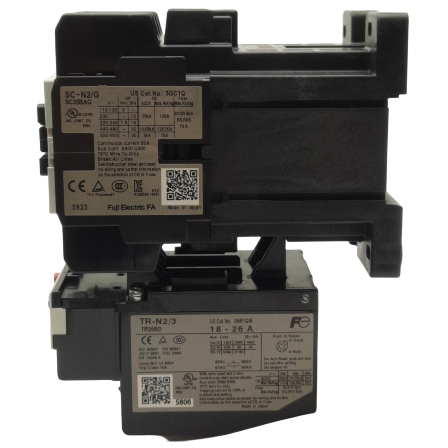 New Fuji Electric SW-N2/G/3H Magnetic Switch, 3-Pole, 2NO 2NC, 18-26A, 24VDC Coil