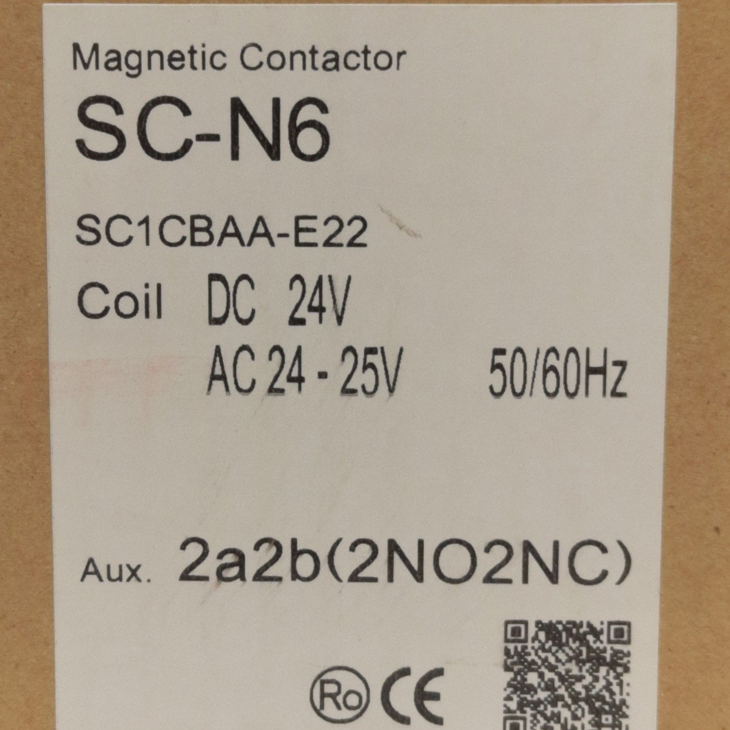 New Fuji Electric SC-N6 Magnetic Contactor 3-Pole, 2NO+2NC Aux, 60A 60Hz 24VDC Coil