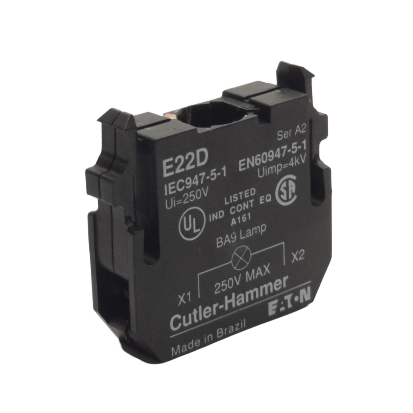 Used Eaton Cutler Hammer E22D Pushbutton Operator Light Source, 250VAC Max, BA9, 22mm