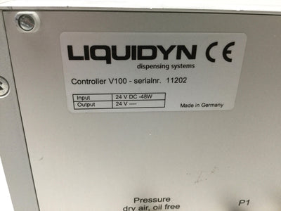 Used Nordson V100 Liquidyn Pneumatic Fluid Dispensing Jetting Valve Controller 24VDC