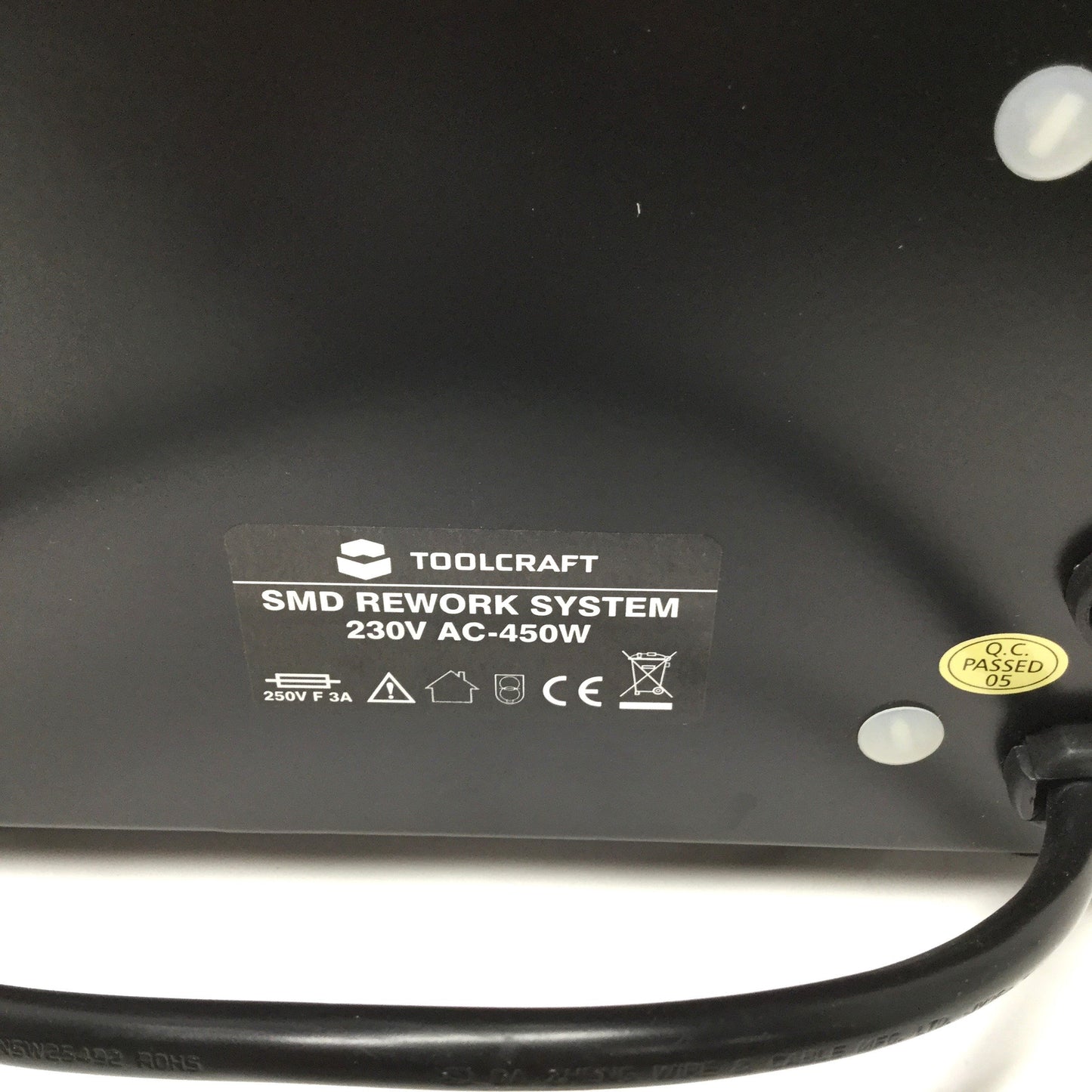 Used Toolcraft AT850D SMD Hot Air Soldering Rework System 450W 230VAC 50Hz, ESD Safe
