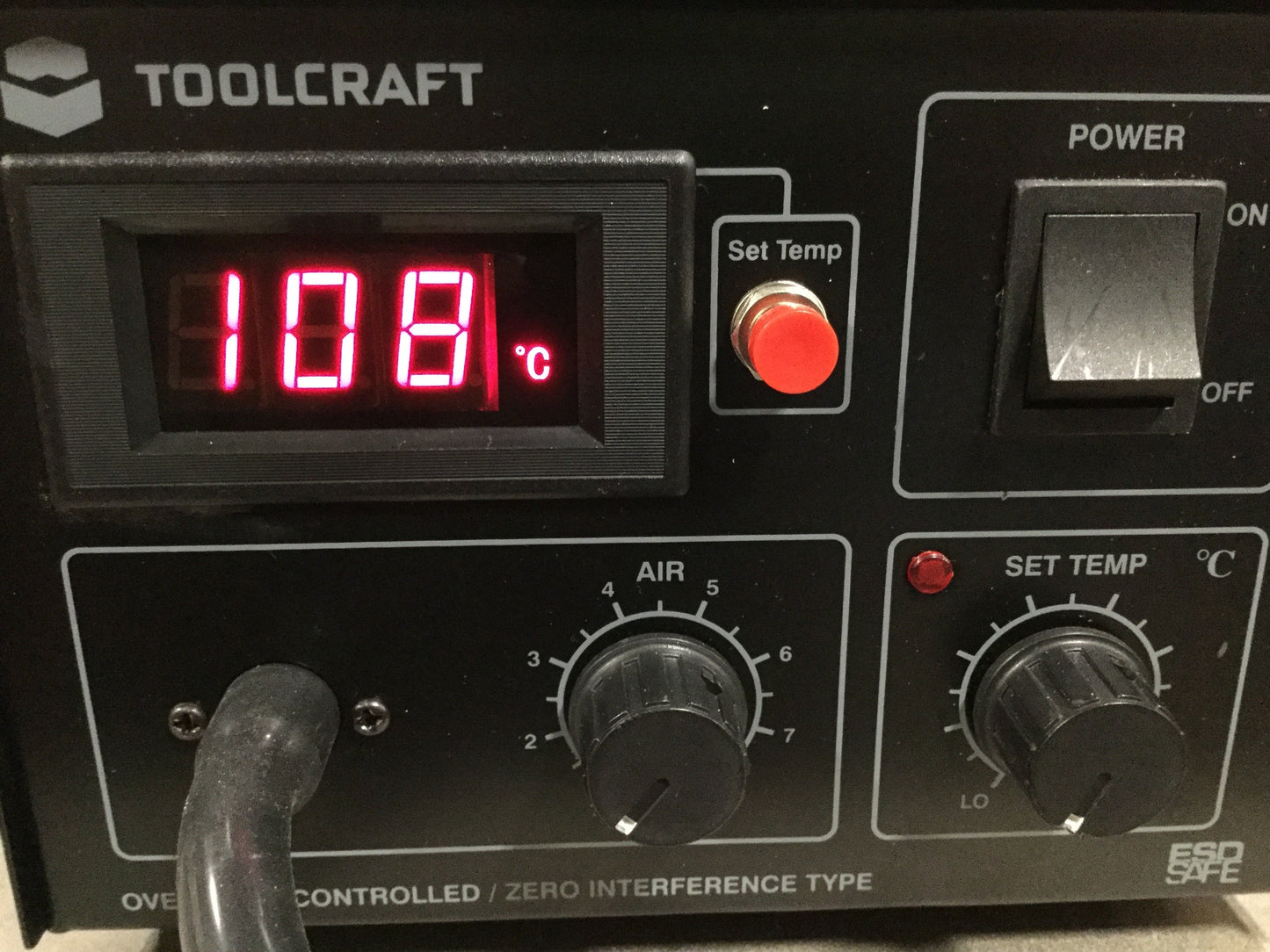 Used Toolcraft AT850D SMD Hot Air Soldering Rework System 450W 230VAC 50Hz, ESD Safe