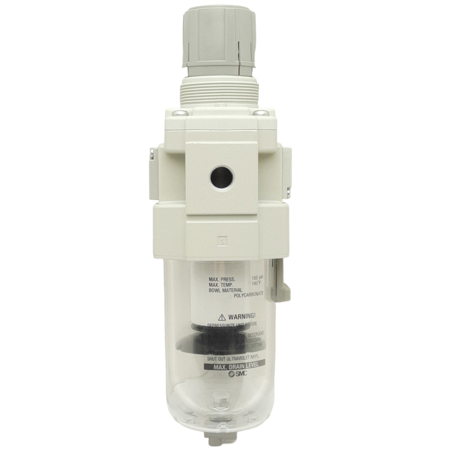 New SMC AW40-N02-Z-B Filter Regulator, 7-125psi, 5µm Filtration, 1/4in Female NPT