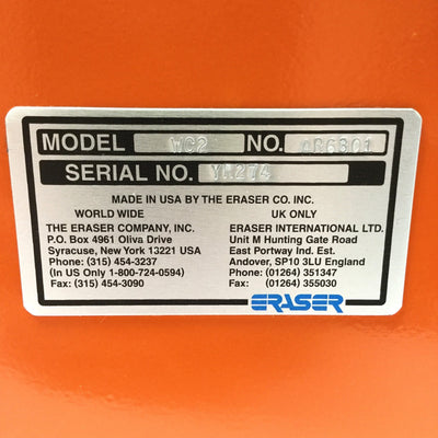 Used Eraser WC2 Programmable Automatic Wire & Tubing Cutter 115VAC, 16 AWG, Ø5/32" OD