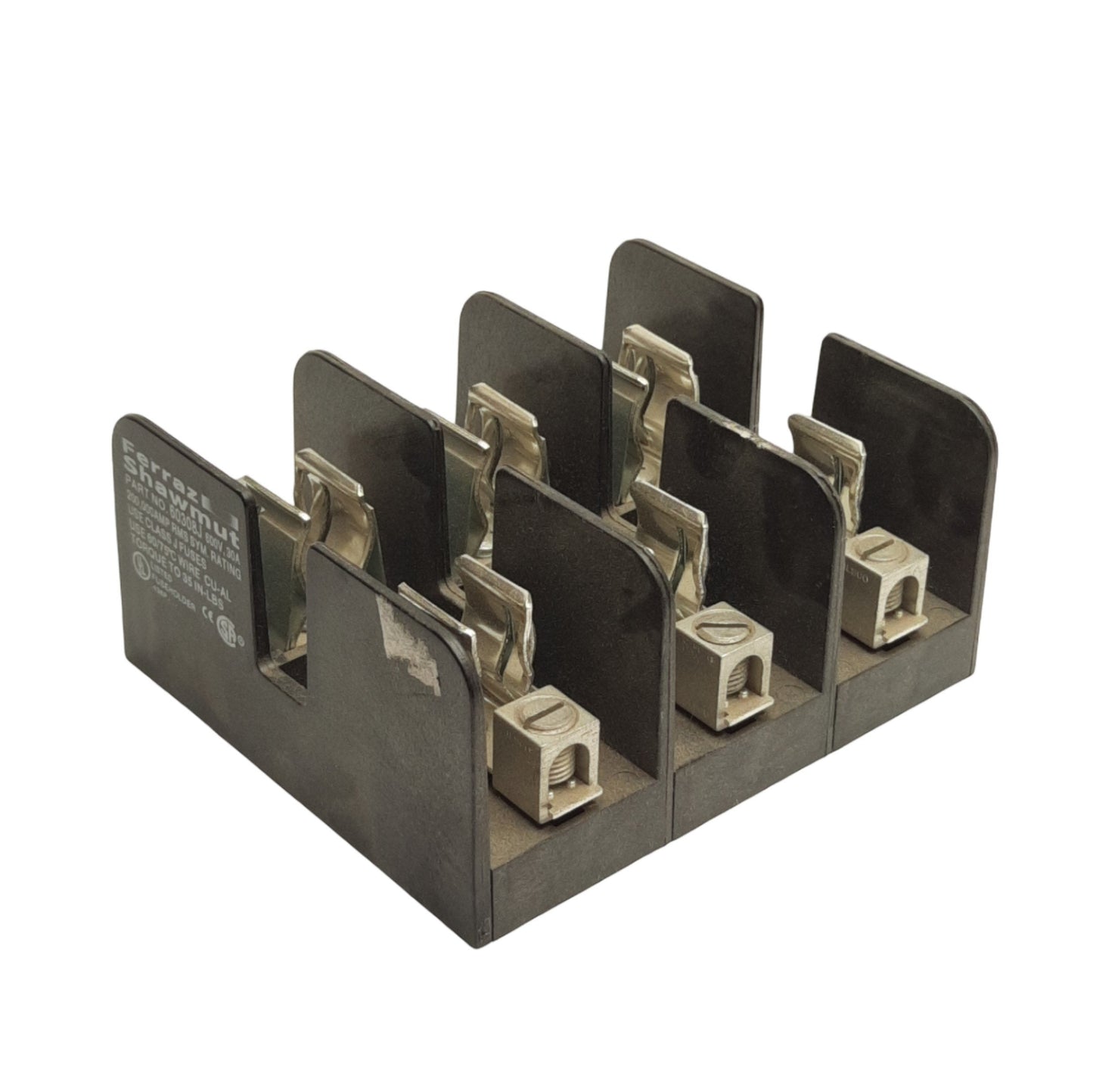 New Ferraz Shawmut 60308J Fuse Holder Block, 3-Poles, Class J, 600V 30A