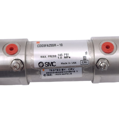 New SMC CDG5FA25SR-10 Pneumatic Cylinder, ø25mm Bore, 10mm Stroke, M5x0.8, 1.0 MPa
