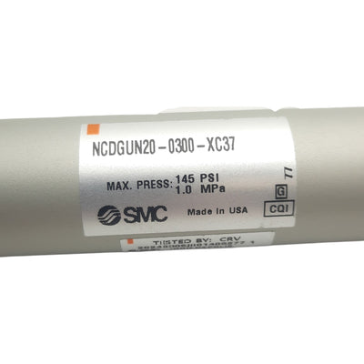 New SMC NCDGUN20-0300-XC37 Pneumatic Cylinder, ø3/4" Bore, 3" Stroke, 1/8NPT, 1.0MPa