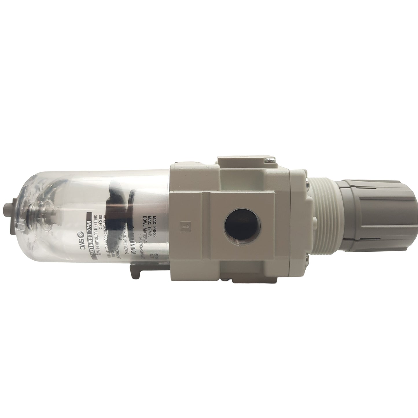 New SMC AW30-N03BG-Z-B Filter Regulator, 3/8" NPT, 5µm, Set: 7-125psi, 150psi Max