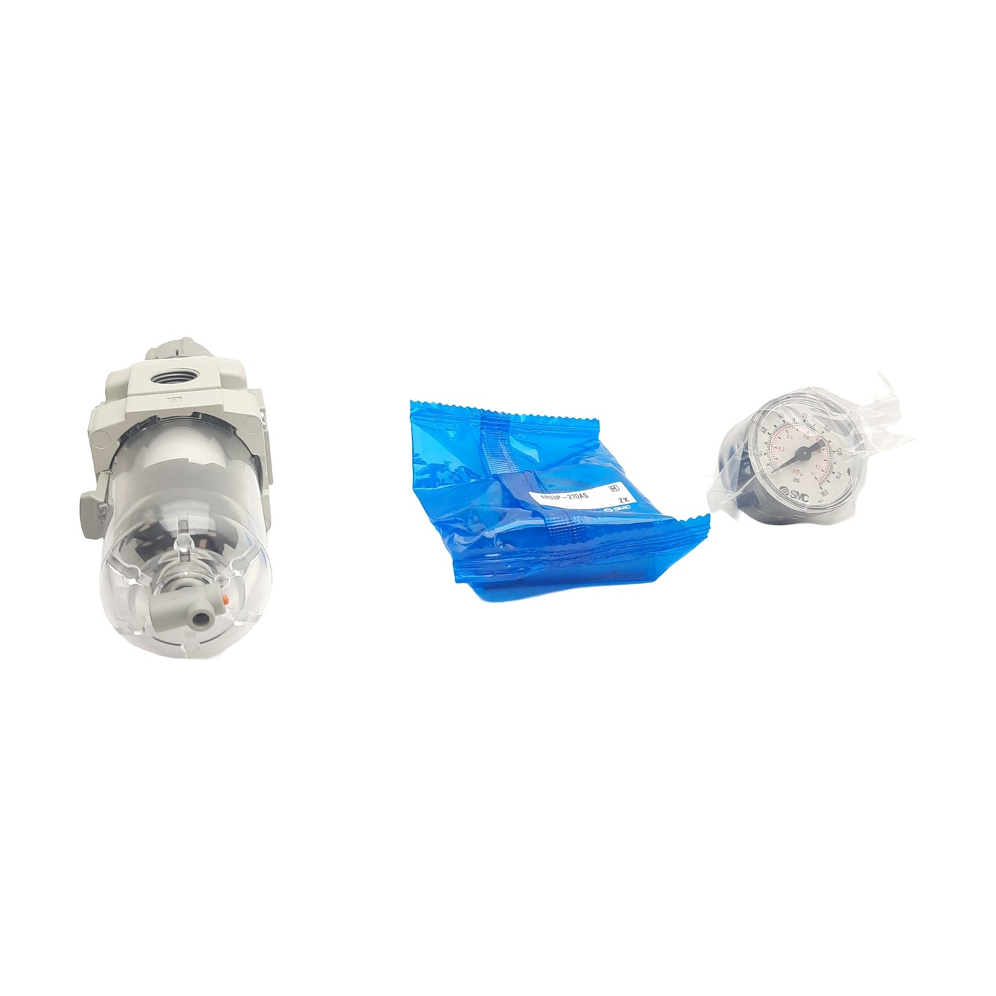 New SMC AW30-N03BG-Z-B Filter Regulator, 3/8" NPT, 5µm, Set: 7-125psi, 150psi Max