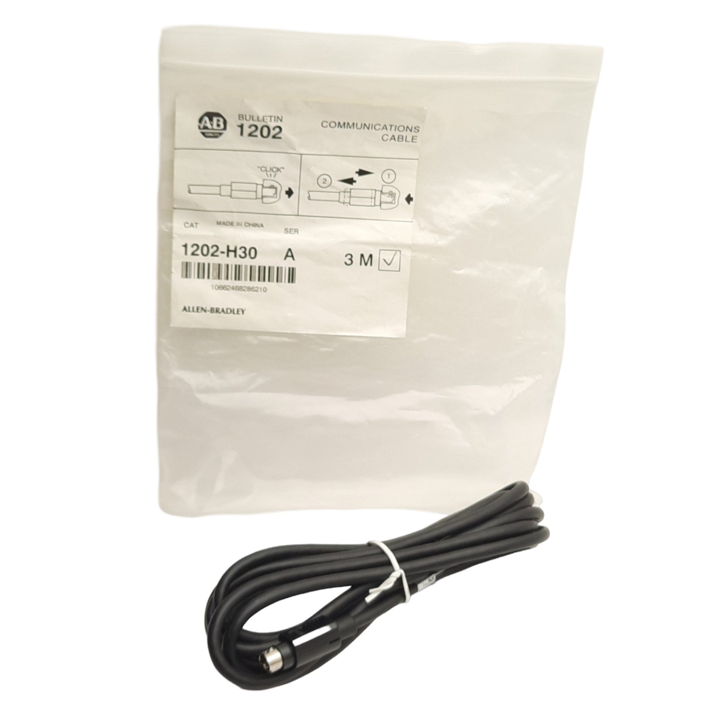 New Allen Bradley 1202-H30 SCANport HIM Communications Extension Cable M-F, 3m