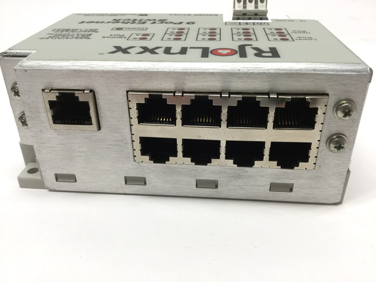 Used Woodhead ENHSDURR9 RJ-Lnxx Industrial Ethernet Switch, 9-Port RJ45, 10-30VDC