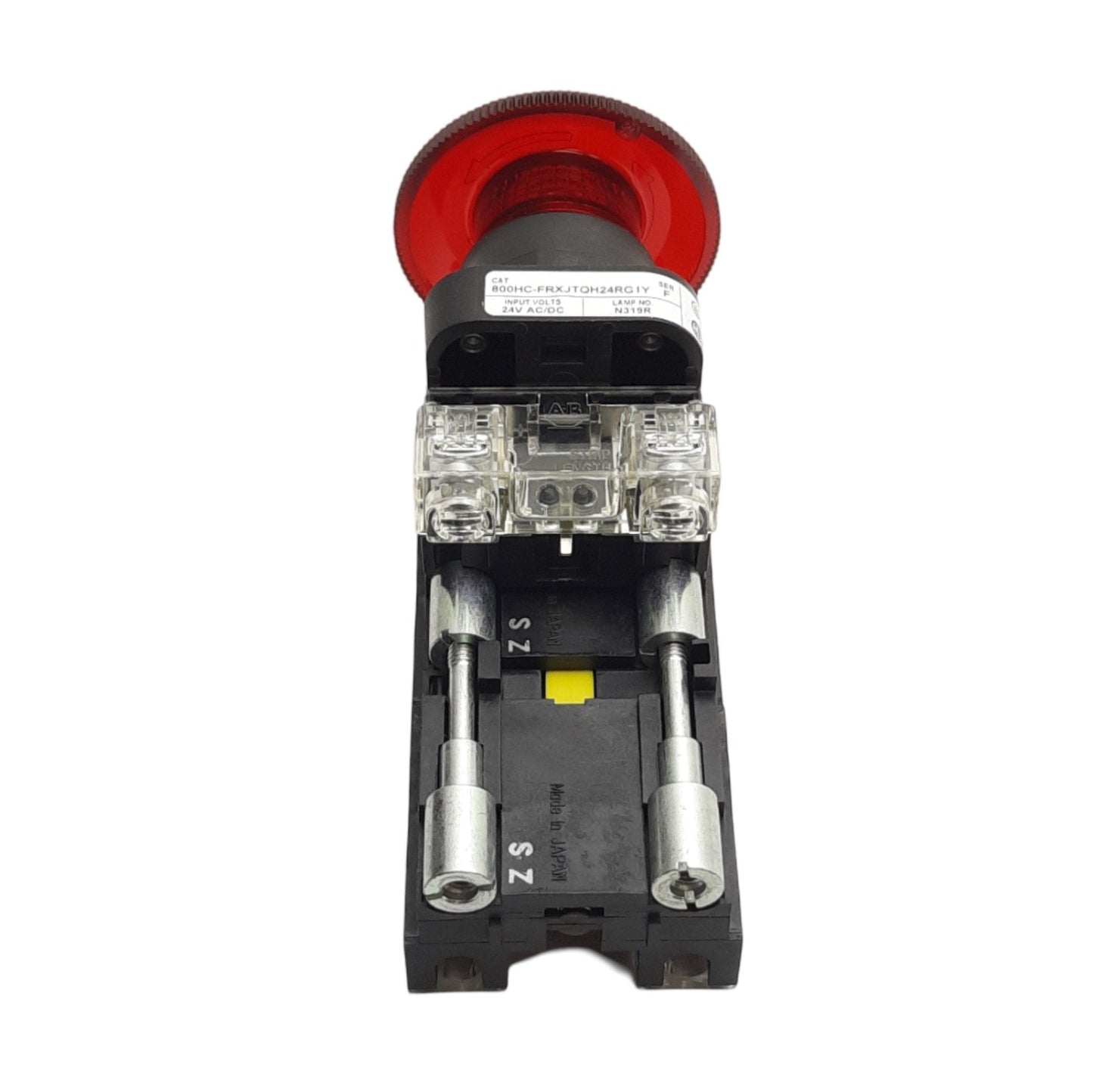New Allen Bradley 800HC-FRXJTQH24RG1Y Illuminated Push Pull E-Stop, 30mm, 2NO & 2NC