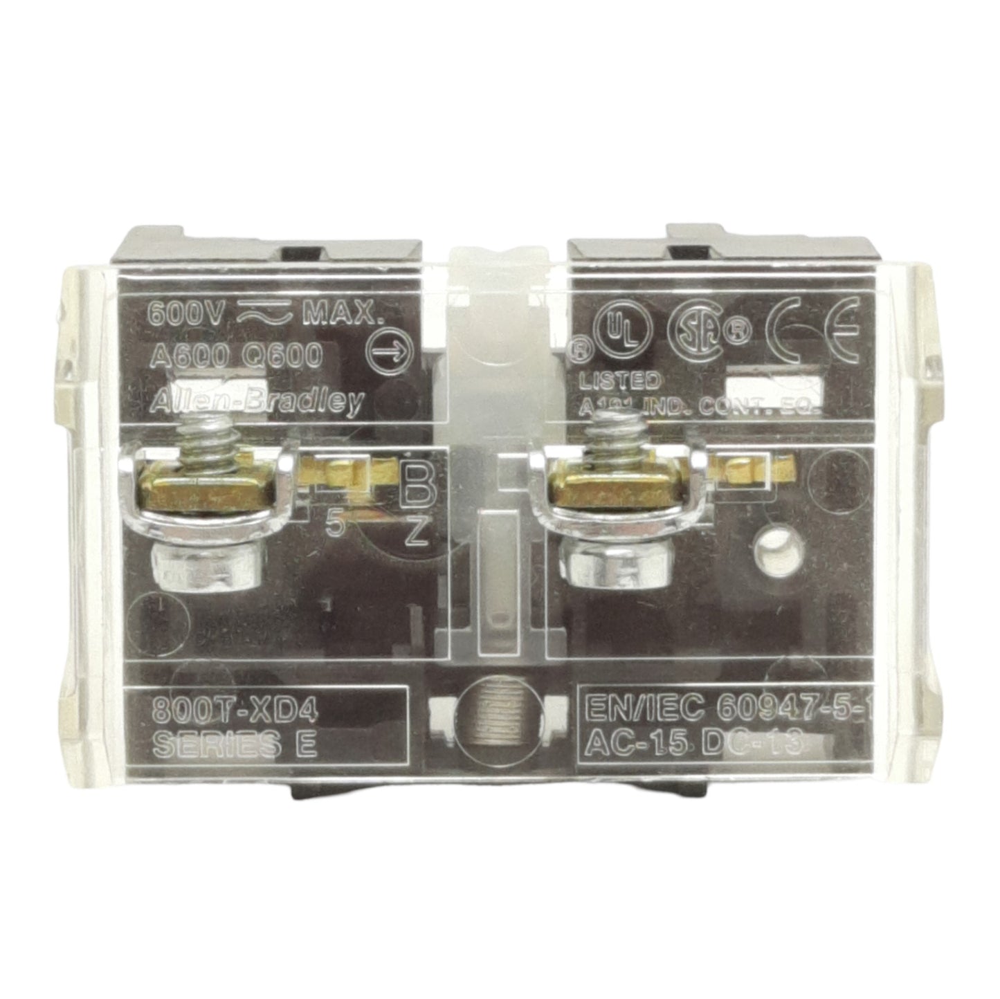 New – Open box Allen Bradley 800T-XD4 Pushbutton Contact Block, 1NCLB, 600VAC/DC, 10A, 30mm