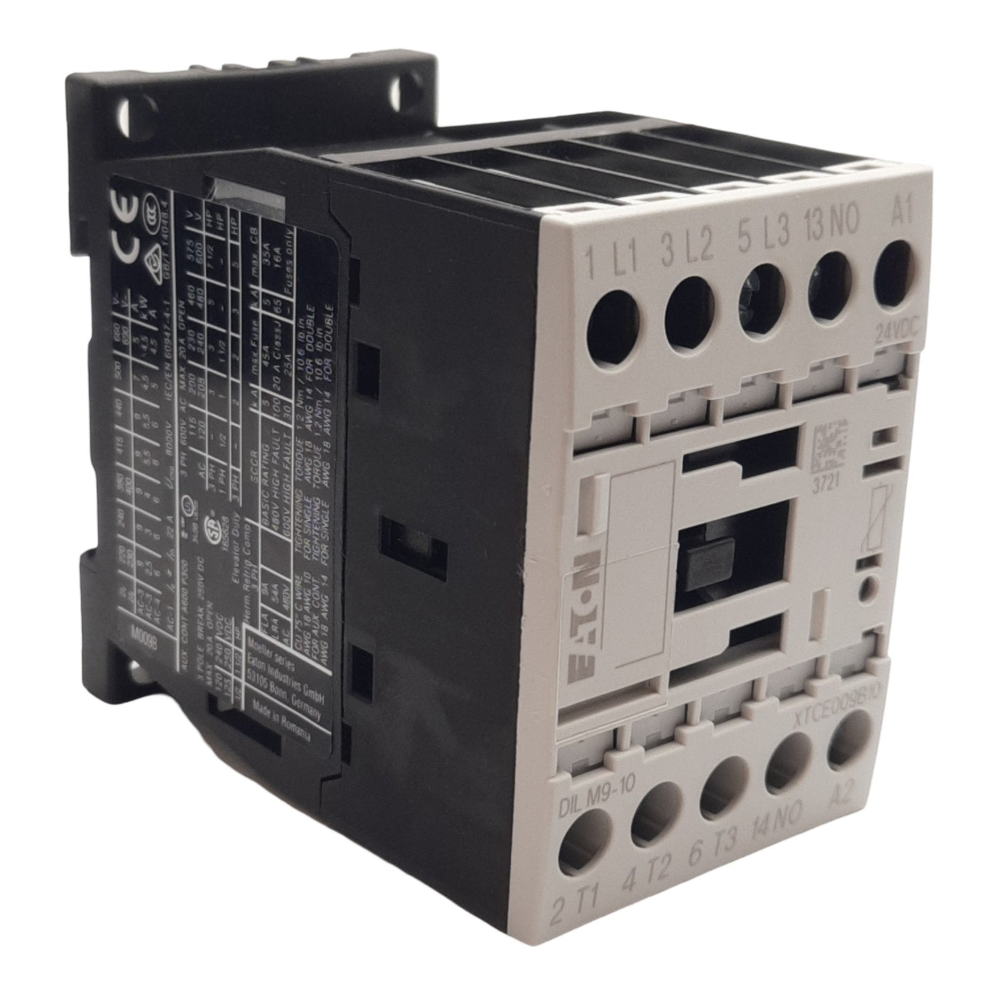 New Eaton XTCE009B10TD Contactor, 3-Pole 1 NO, 690VAC/250VDC 20A Contact, 24VDC Coil