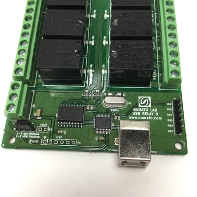 Used Numato RL80001 8-Channel USB Relay Module 12VDC Coil, SPDT 10A/7A 120/240VAC