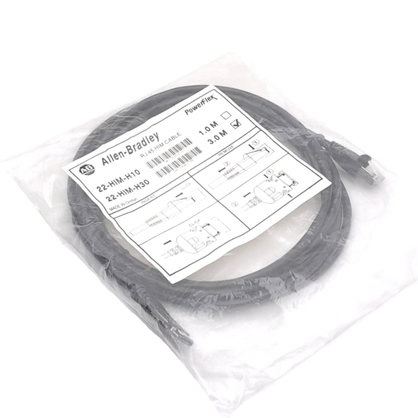 New Allen Bradley 22-HIM-H30 Cable for PowerFlex HIM, DSI to RJ45, 3 Meters