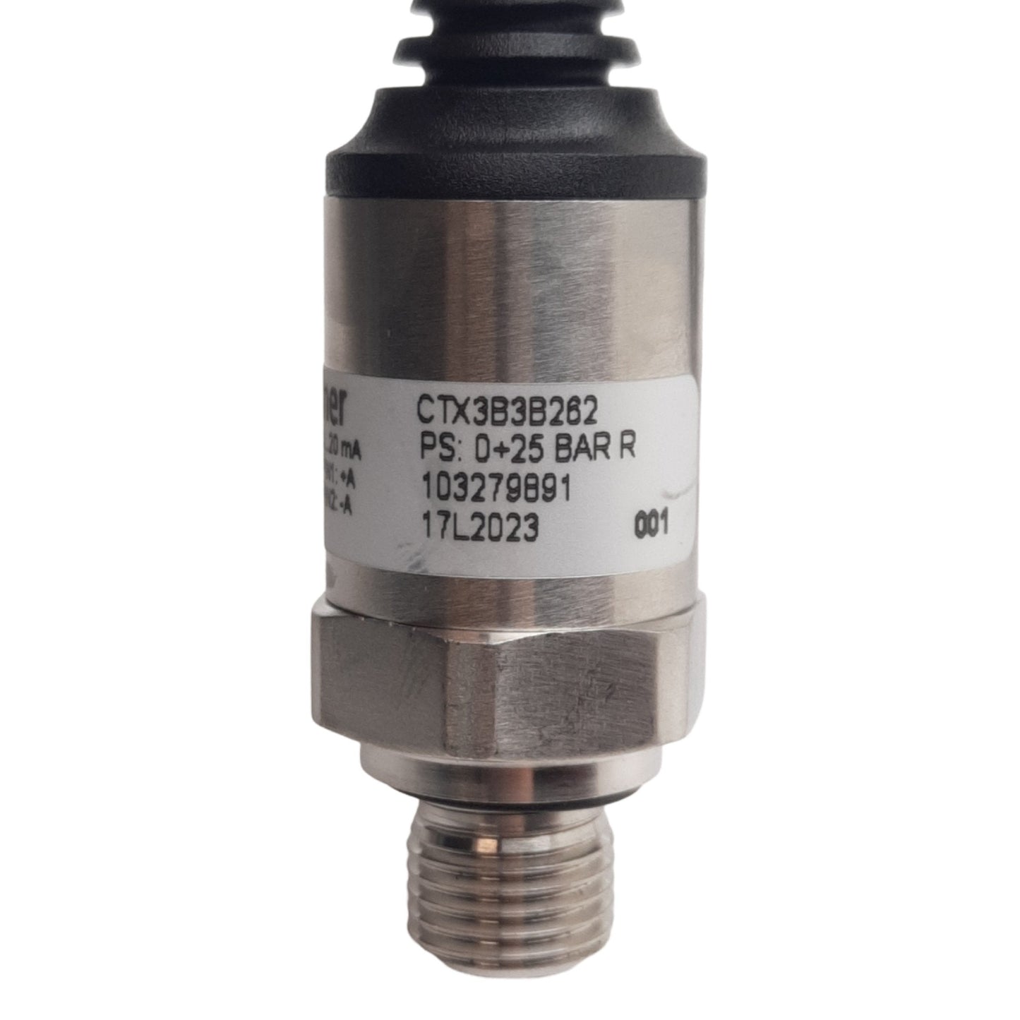 New Baumer CTX3B3B262 Pressure Transmitter 0-25bar, 4-20mA Output, G 1/4in Male, 2m