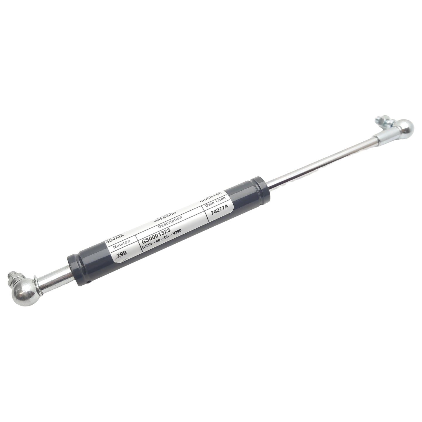 New Ace GS15-80-CC-V290 Gas Spring, 80mm Stroke, ø15.6mm Bore, 290N, M5 Thread