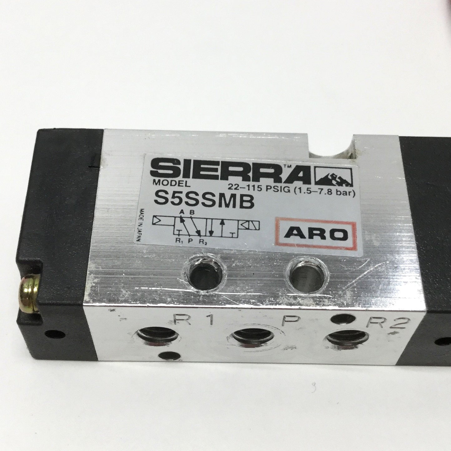 Used ARO Sierra S5SSMB Pneumatic Solenoid Valve 4-Way 24VDC 22-115psi (1.5-7.8bar)