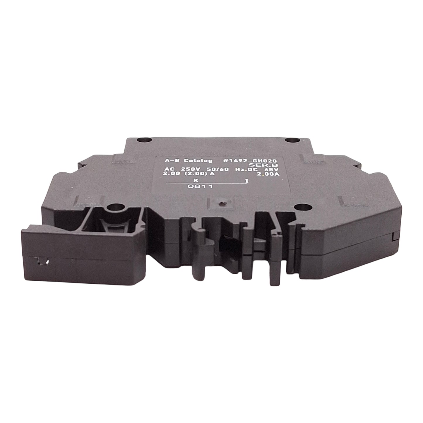 Used Lot of 3 Allen Bradley 1492-GH020 Miniature Circuit Breaker, 2A 250VAC, DIN Rail